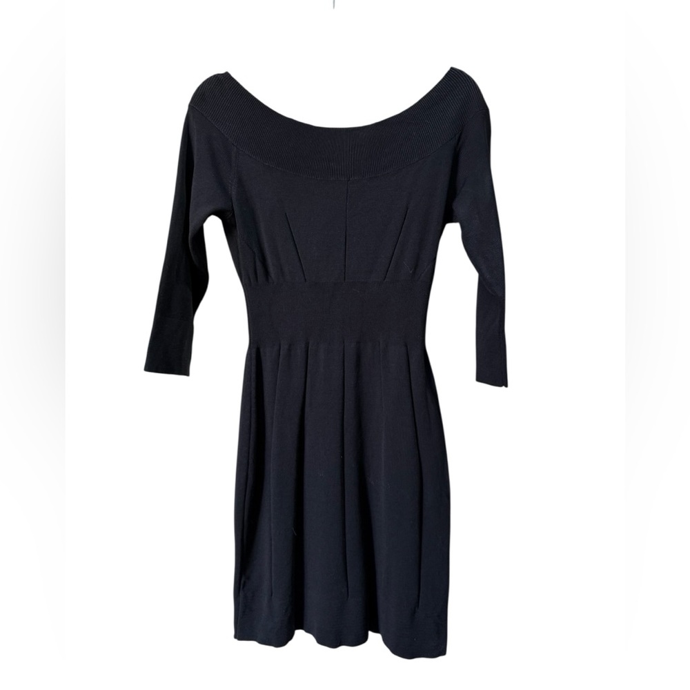 Versace Black Off-Shoulder Long Sleeve Midi Dress Y2K